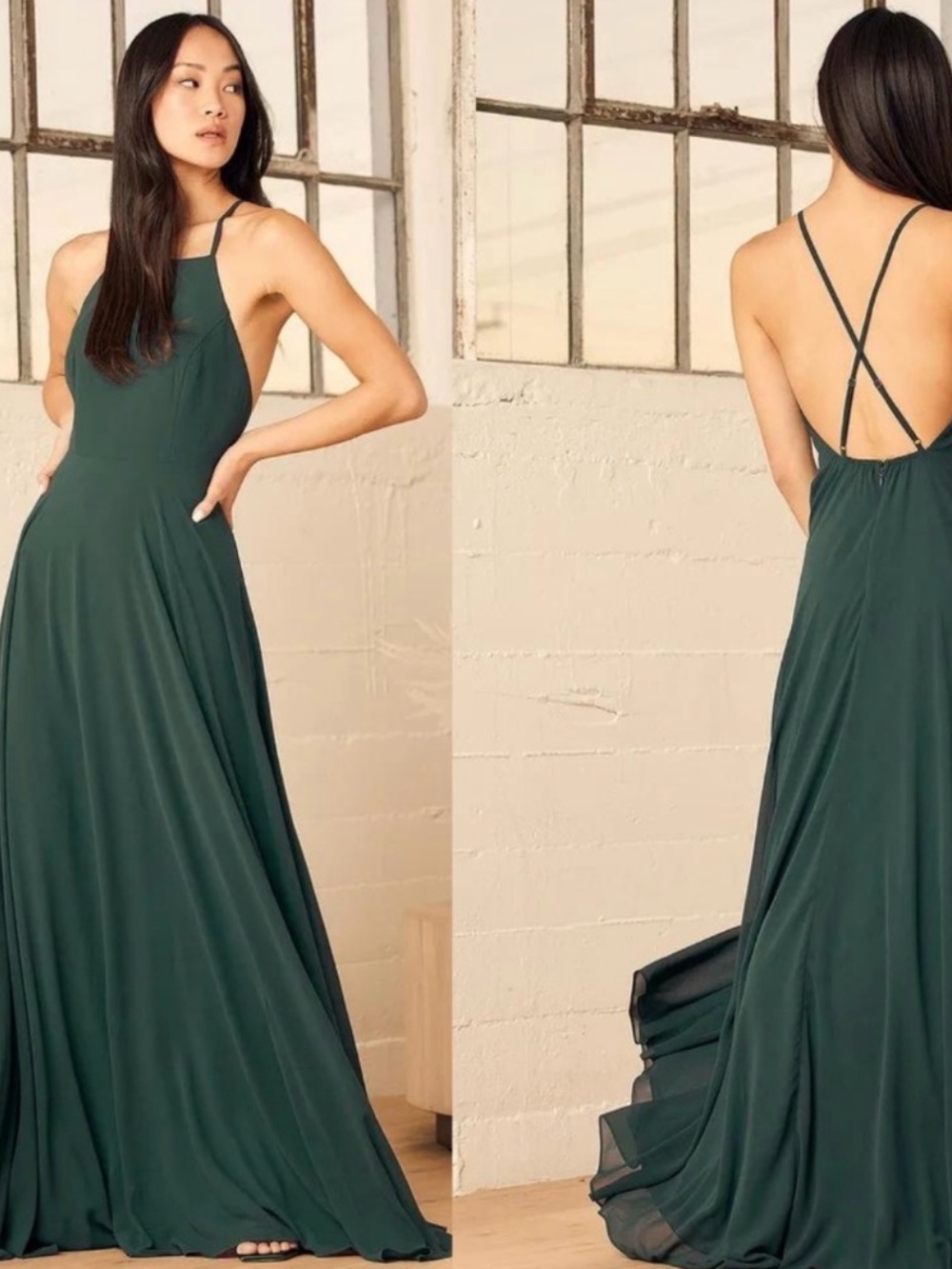 Lulus Mythical Kind of Love Emerald Green Maxi Dress Long Gown